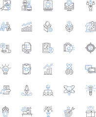Blueprint line icons collection. Plan, Design, Construction, Blueprinting, Diagram, Outline, Architecture vector and linear illustration. Engineering,Drafting,Schematics outline signs set