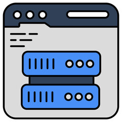 An icon design of online server 