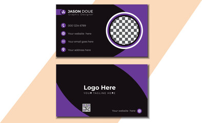 Obraz premium creative modern business card, business card flat design template vector, modern and minimalist business card layout