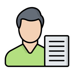 Journalist Line Color Icon