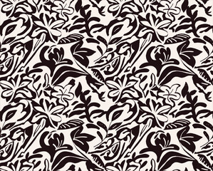 hand drawn abstract tropical leaves pattern perfect for decoration and textile