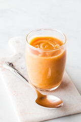 Fresh homemade creamy salted caramel dessert topping.
