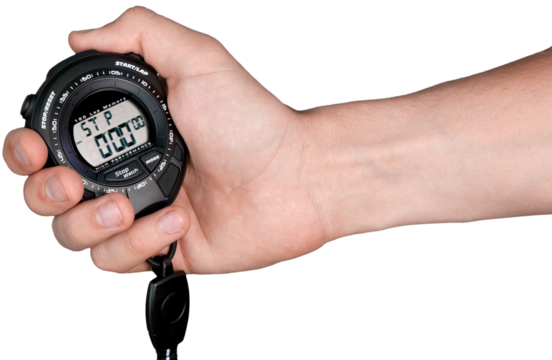 Digital Stopwatch in a Hand