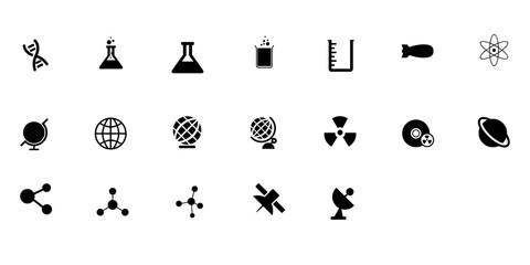 science vector set, icon, symbol, logo, clipart, isolated. vector illustration. vector illustration isolated on white background.