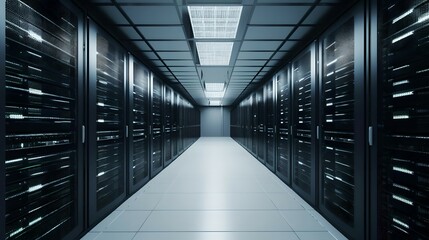 rows of server technology, data storage, server racks, data technology, Generative AI