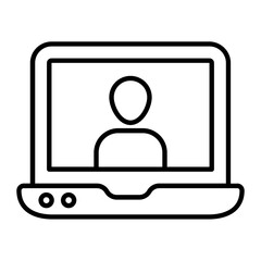 Laptop Thin Line Icon