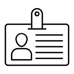 Identity Card Thin Line Icon