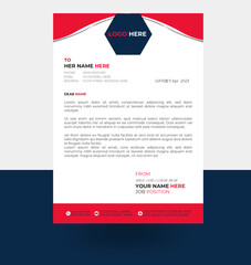 Business Letterhead template in Abstract style design vector with illustrator. 
