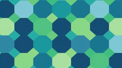 Fototapeta na wymiar Seamless pattern of blue and green hexagons