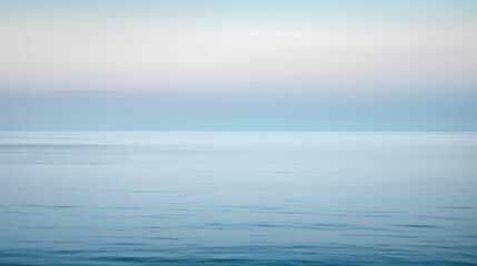 Fototapeta na wymiar Minimalist ocean horizon in serene blue tones