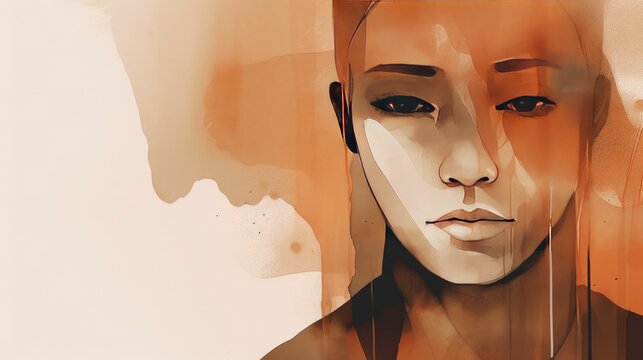 Minimalist wallpaper with warm earthy hues and subtle lines