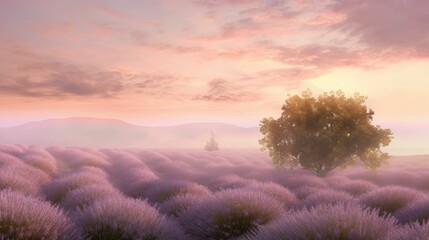Fototapeta na wymiar Soft lavender wallpaper with dreamy atmosphere