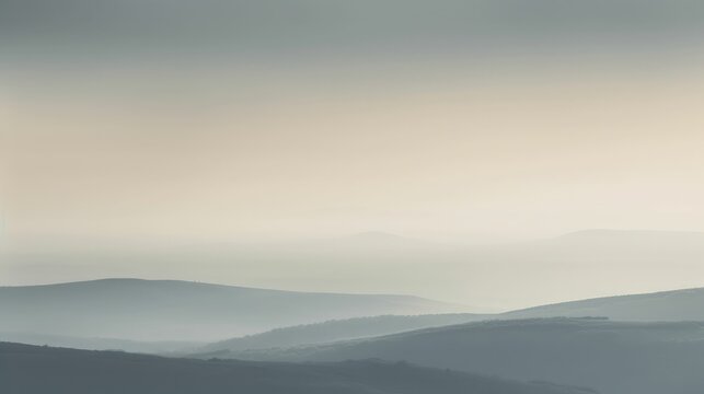 Hazy horizon with soft blurred edges and light