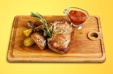 Grill roast tasty meat dish