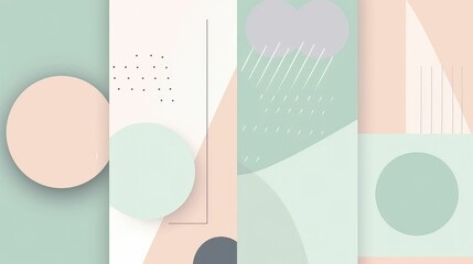 Minimalist geometric wallpaper with pastel colors