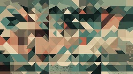 Obraz premium Rhombus Swarm Geometric Pattern in Muted Colors