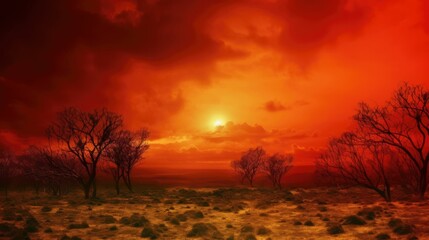 Fototapeta na wymiar Red Sky with Dreamy Atmosphere