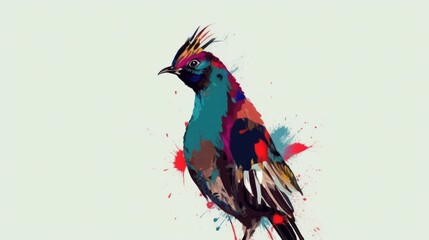 Post-Impressionism inspired bold abstract bird print