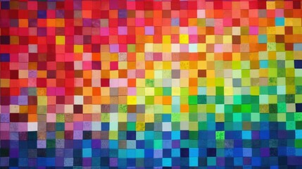 Rainbow Check Multicolor Squares Bright wallpaper