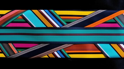 Obraz premium Bold striped check pattern with high contrast colors