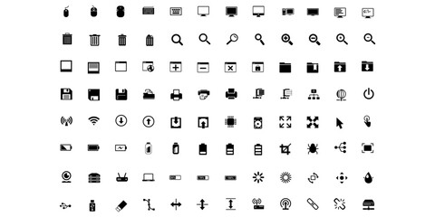 technology vector set, icon, symbol, logo, clipart, isolated. vector illustration. vector illustration isolated on white background.