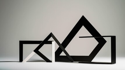 Angular geometric forms in a minimalist interior