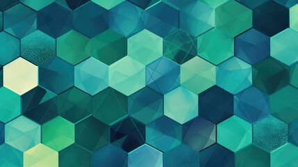 Hexagonal shades of blue and green pattern