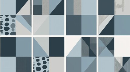 Stylish blue and charcoal geometric wallpaper