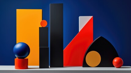 Minimalist geometric wallpaper with bold accents