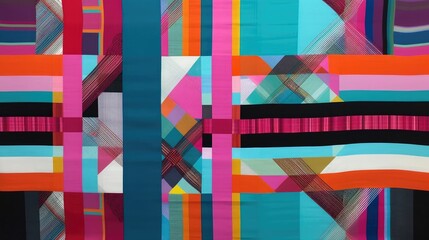 Fototapeta premium Bold striped and check design