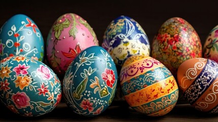 Fototapeta na wymiar Colorful Easter egg decorating wallpaper