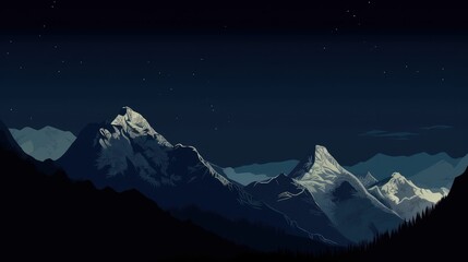 Dark Night-time Illustration of a cityscape