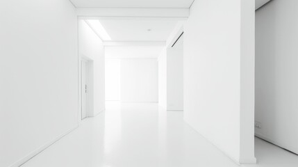Minimalist white space with focus on empty areas