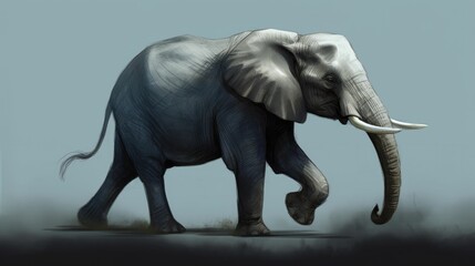 Fototapeta na wymiar Elephant rendering with bold yet understated design