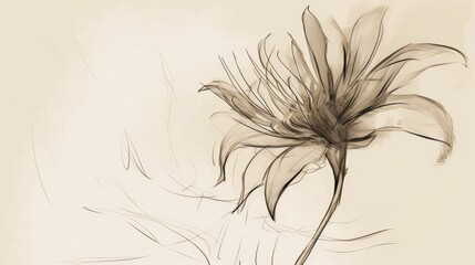 Minimalist flower sketch
