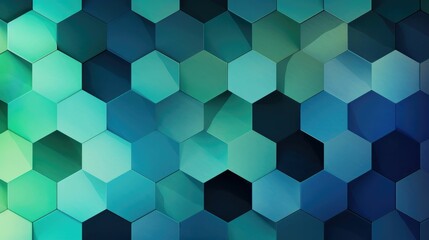 Hexagonal shapes in gradient shades