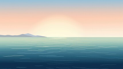 Obraz premium Minimalist ocean scene with simple lines