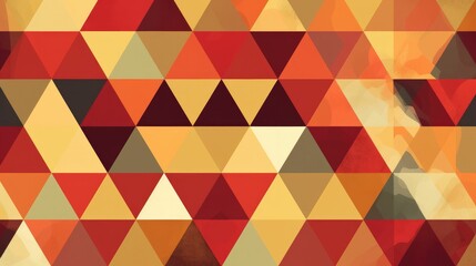 Fototapeta premium Triangle tiled warm hues geometric shape wallpaper