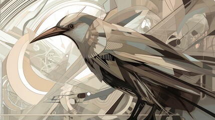 Futuristic abstract bird