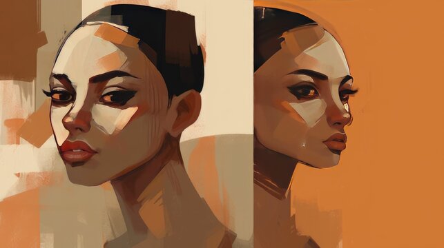 Warm and earthy tones with organic shapes