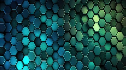 Mesmerizing hexagonal pattern in blue and green