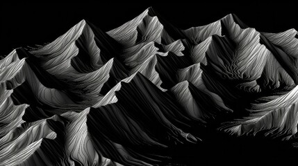 Contour lines of a mountain range in Bolivia