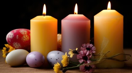 Obraz na płótnie Canvas Easter Candles Radiant Warm Wallpaper