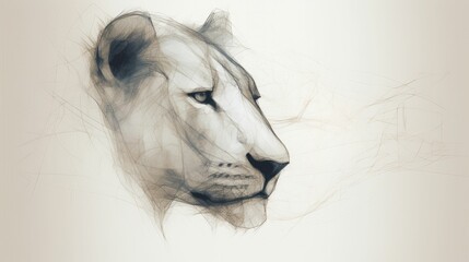 Abstract Lines Animal Portrait Artistic