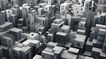 Large grey square pattern on clustered buildings