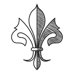 Obraz premium Isolated lys flower symbol sketch icon Vector