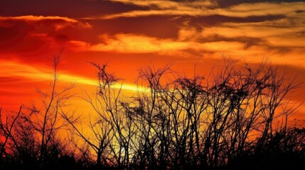 Fototapeta premium Vibrant sunset with radiant hues of warmth