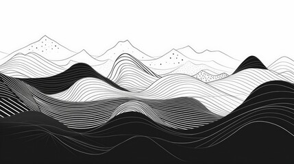 Bold black lines illustrating a mountain