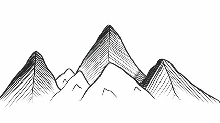 Minimalist drawing of mountain range
