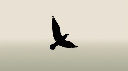 Fototapeta premium Minimalistic depiction of bird taking flight